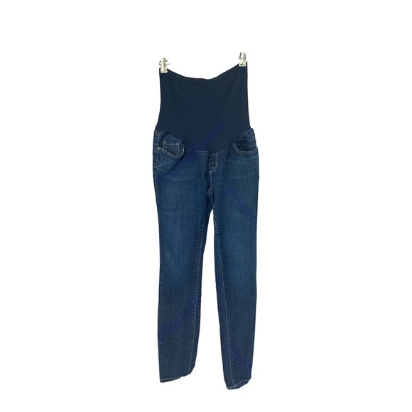 A Pea In The Pod Womens Maternity Dark Blue Denim Skinny Pull On Jeans Size XS - Picture 8 of 8